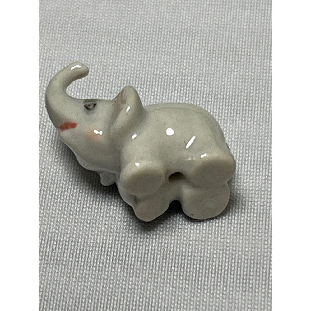 Unbranded Elephant Figurine OS Grey Ceramic Vintage Miniature Tiny Dollhouse
